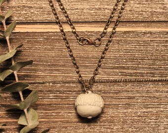 Porcelain Acorn Pendant Necklace