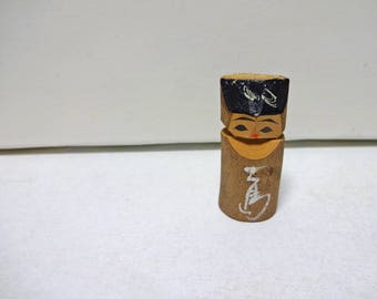 1.85in Vintage Japanese Miniature Wood KOKESHI Doll