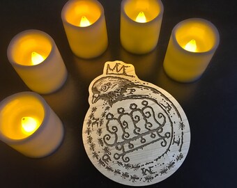 Hail Paimon! Hereditary Inspired Wooden Coaster - Laser Engraved Wood - Horror Movie Drink Coasters