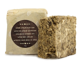 Pure Natrual African Black Soap 90g with Shea butter, Cocoa Pods, Palm & Coconut oils