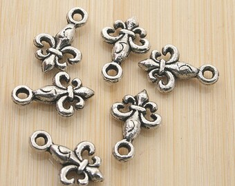 50pcs Tibetan Silve pendant fleur de lis charm X0230
