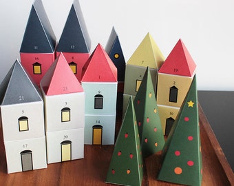Adventskalender – PDF Datei zum Ausdrucken - A4 - Kleines Dorf