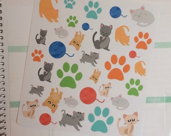 Kitty Cat Planner Stickers, Pet Planner Stickers, Cat Stickers, Cute Stickers, Pet Stickers, set of 33