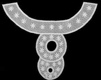COLLAR NECKLINE APPLIQUE EMBROIDERY