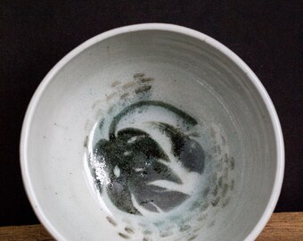 Handmade Black Illustrated Bowl Tadpole