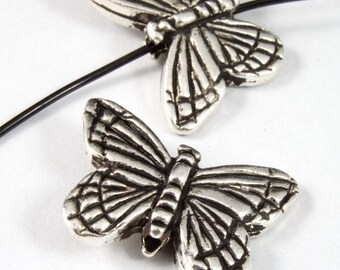 11.25mm x 15.75mm Antique Silver Tierracast Pewter Monarch Butterfly Bead #CKA080