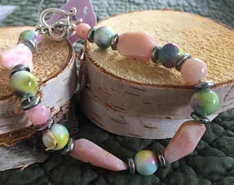 Pink Opal Beaded Bracelet