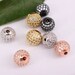 HOT 20Pcs 6/8/10/12mm Mix plated Round shape Copper Metal White CZ / Zircon beads connector pendant / bracelet / necklace , Jewelry Findings