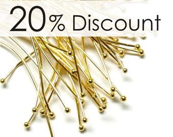 RPBGP-5022 - Ball Head Pin, 2 in/22 ga, Gold - 250 Pieces (5pk)