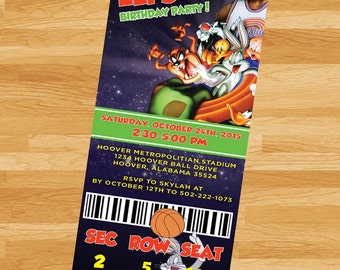 Space Jam Party Invitations 4