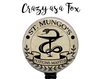 St Mungo's Potions Master Retractable Badge Holder, Badge Reel, Lanyard, Stethoscope ID Tag, Nurse, RN, Student, Harry Potter inspired