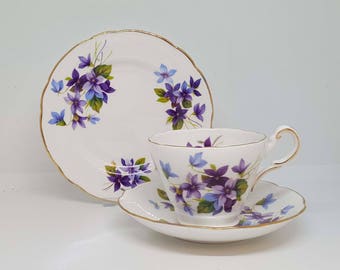 Grosvenor My Fair Lady Trio - Tea Cup, Saucer and Tea Plate - Vintage 1930s - Retro Tea Set - Floral Trio Set - Afternoon Tea - Art Deco