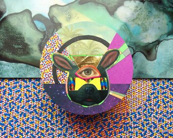Brooch: The eye of the pooch.