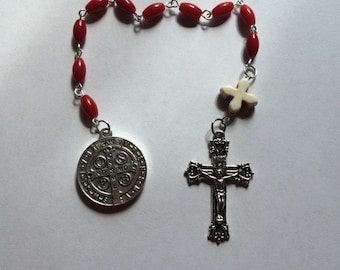 Red Single Decade Rosary