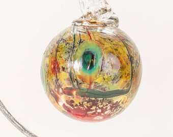 604109 Medium Hand Blown Hanging Art Glass Ball Decorative Ornament