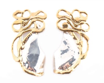Two Tone Sculptural Earrings
