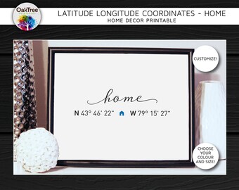 Latitude Longitude Coordinates-Home-Modern Home Decor Printable,Wall,Typography,Gift,Housewarming,Engagement,Bridal,Baby,Nursery,Christmas