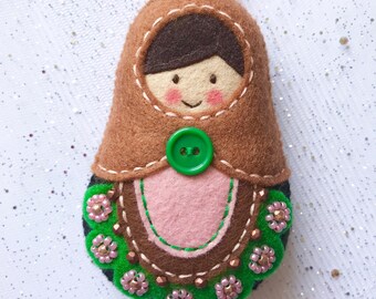 Matryoshka, babushka, russian doll, Keychain Felt