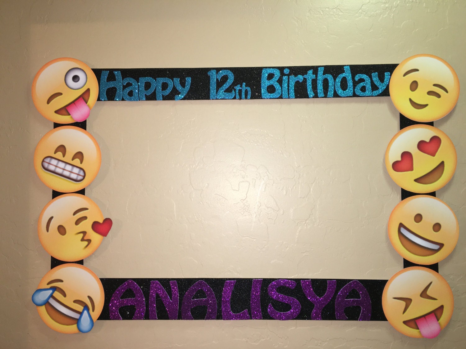 emoji photo birthday party booth frame prop any emoji