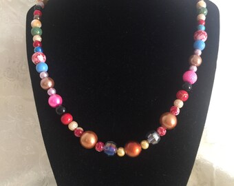 One of a Kind Multi Color Beaded Necklace