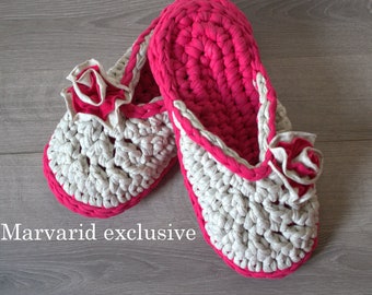 Knitted Slippers Women's Slippers Handmade Slippers Best House slippers Charming slippers Present for her Gift for women Cotton slippers