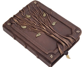 Leather Journal, LINED Paper, leather notebook, writing journal, blank book, personalized gift, journal with tree