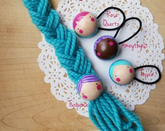 Wooden Pony Tail Holder, The Jewel Collection
