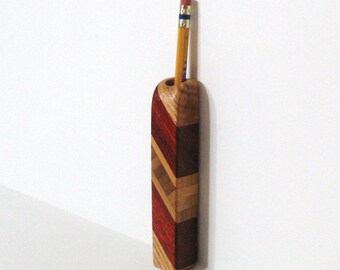 Magnetic Pen, Pencil Holder Made Of Three Woods