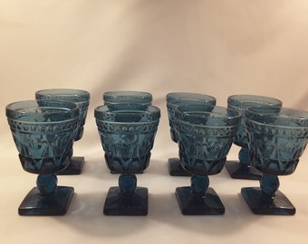 Vintage Colony Park Lane Blue Cordial Wine Glasses