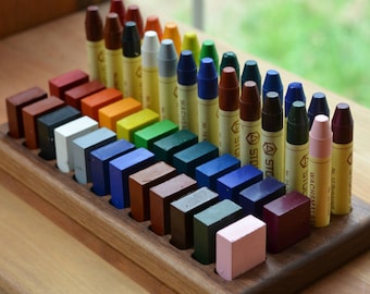 Wooden Beeswax Crayon Holder