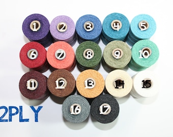 2 PLY Waxed Irish Linen Thread 17 Color Options