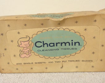 Vintage Charmin Facial Bathroom Tissues 1956 1950's Movie Prop Rare