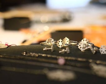 Snowflake silver ring · Silver Snowflake adjutsable ring