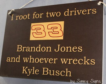 Brandon Jones wrecks Kyle Busch Racing Drivers Sign