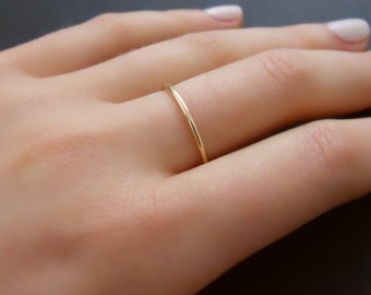 Thin Gold Filled Ring, Skinny Gold Ring, Minimal Round Gold Ring, Stacking Ring, Simple Gold Ring, Midi Gold Filled Ring