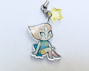 1.5" Steven Universe Pearl Charm Clear Acrylic