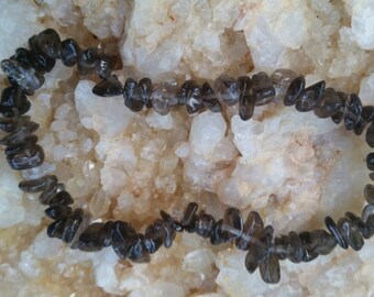 Smoky Quartz bracelet, Natural and raw stones, smoky quartz, cleanse negative energies, crystal healing bracelet. Handmade and OOAK