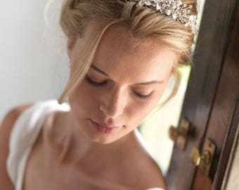 Swarovski Crystal Wedding Tiara, Swarovski Bridal Crown, Floral Wedding Crown, Flower Bridal Tiara, Bridal Hair Accessories, Bride - 7003