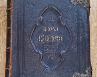 A Wonderful Antique Mid 19th Century Holy Bible. The National Comprehensive Family Bible - Peter Black. Large Family Bible - Lilley Family