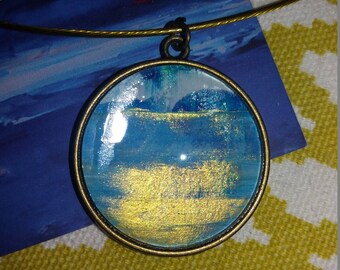 Pendant necklace wire and 25mm unique Gold