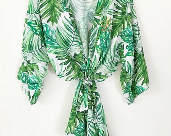 Tropical Bridesmaid Robes Set You Choose Qty - Beach Bridesmaid Robe - Beach Bride Gift Tropical Bridesmaid Gift (EB3267M)