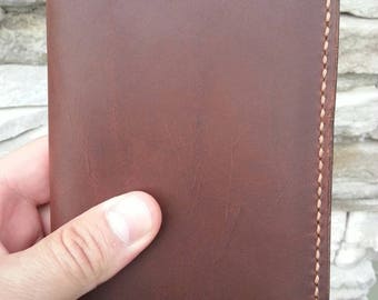 Leather Moleskine Pocket Cover, Leather Journal Cover, Leather Notebook Cover, Pocket Size Cover, 3.5" x 5.5", Dark Brown Leather