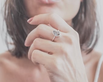 Herkimer Diamond ring Herkimer Diamond jewelry Raw diamond ring Gemstone ring Raw stone ring Rough gemstone ring Raw crystal ring Diamond