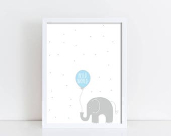 Nursery print HELLO WORLD
