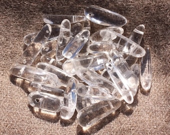 5pc - stone beads - Crystal Quartz sticks 12-28mm 4558550014900
