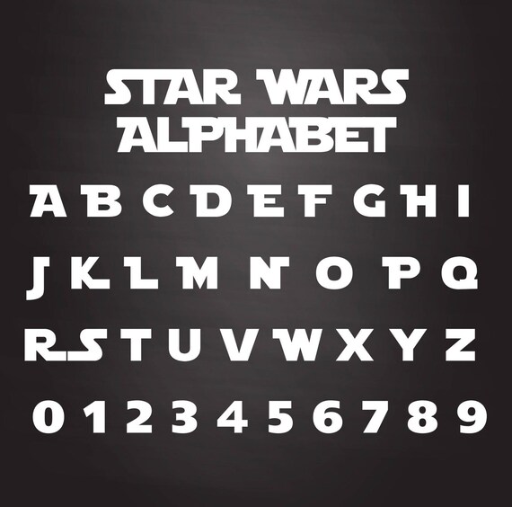 Star Wars Font Star Wars Alphabet Star Wars Svg Star Wars