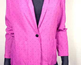 Pink 90s blouse/blazer with small dots size 38