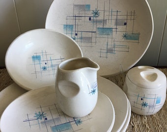 Vintage Gladding McBean Franciscan Oasis Mid Century Stoneware Dishes