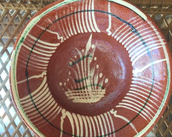 Vintage terra-cotta painted bowl