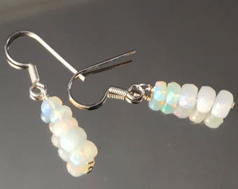 Ethiopian Welo Opal and Sterling Silver Drop Earrings